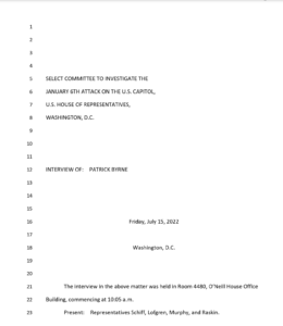 Patrick Byrne Testimony to J6 Committee